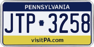 PA license plate JTP3258
