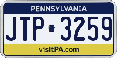 PA license plate JTP3259
