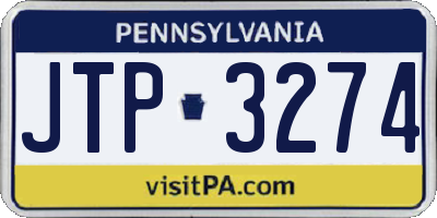 PA license plate JTP3274