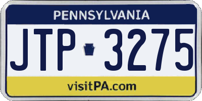 PA license plate JTP3275