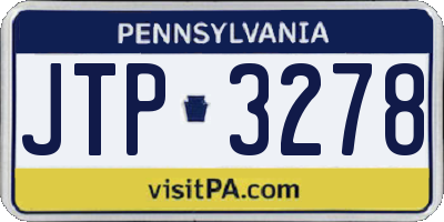 PA license plate JTP3278