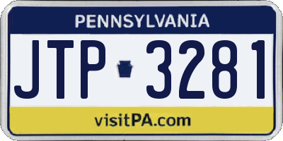 PA license plate JTP3281