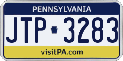 PA license plate JTP3283