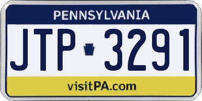 PA license plate JTP3291