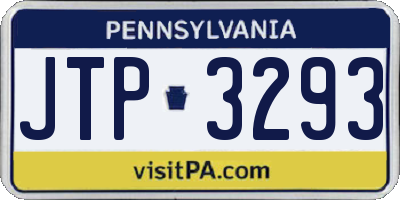 PA license plate JTP3293