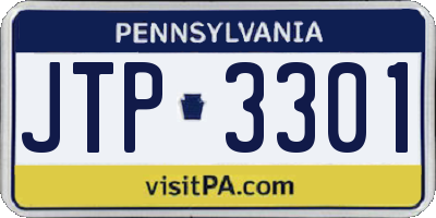 PA license plate JTP3301