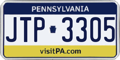 PA license plate JTP3305