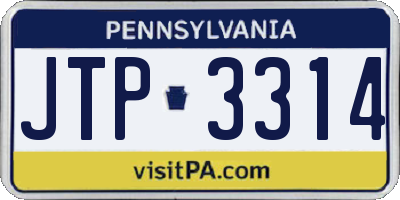 PA license plate JTP3314