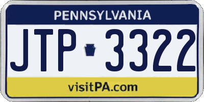 PA license plate JTP3322