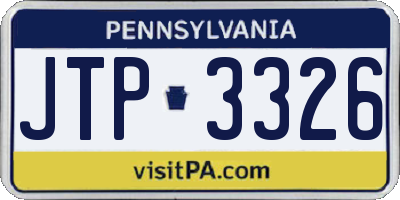 PA license plate JTP3326