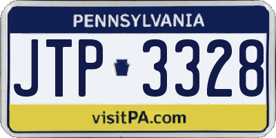 PA license plate JTP3328