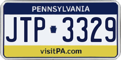PA license plate JTP3329