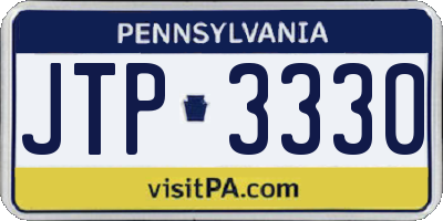PA license plate JTP3330