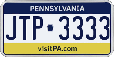 PA license plate JTP3333