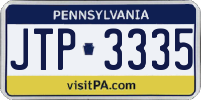 PA license plate JTP3335