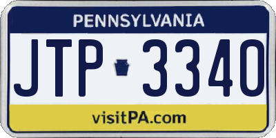 PA license plate JTP3340