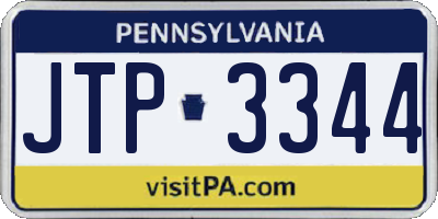 PA license plate JTP3344