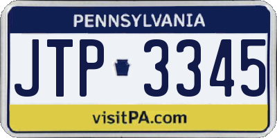 PA license plate JTP3345