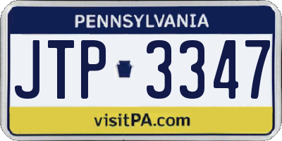 PA license plate JTP3347