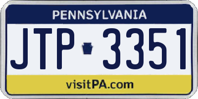 PA license plate JTP3351