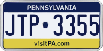 PA license plate JTP3355