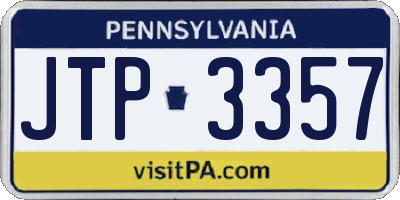 PA license plate JTP3357