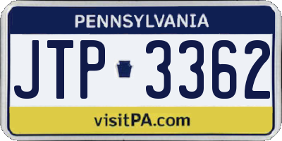 PA license plate JTP3362
