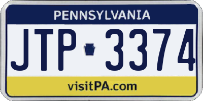 PA license plate JTP3374