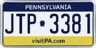 PA license plate JTP3381