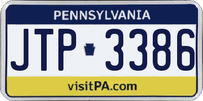 PA license plate JTP3386