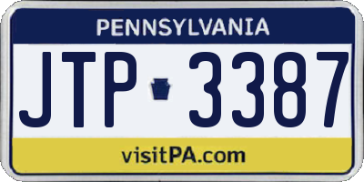 PA license plate JTP3387