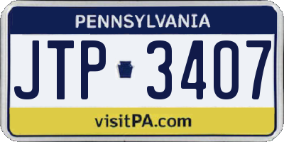 PA license plate JTP3407