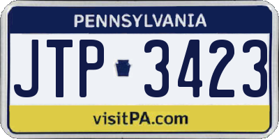 PA license plate JTP3423