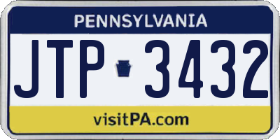 PA license plate JTP3432