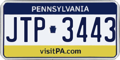 PA license plate JTP3443