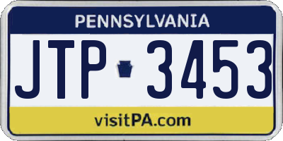 PA license plate JTP3453