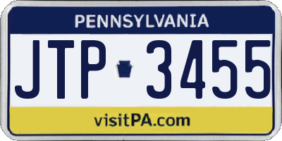 PA license plate JTP3455