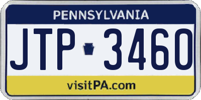 PA license plate JTP3460