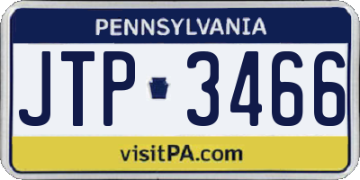 PA license plate JTP3466