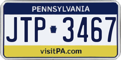 PA license plate JTP3467