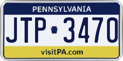 PA license plate JTP3470