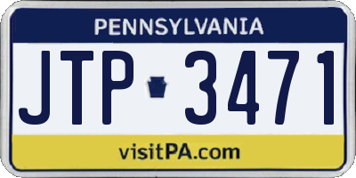 PA license plate JTP3471