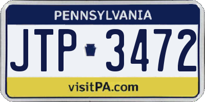 PA license plate JTP3472