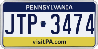 PA license plate JTP3474