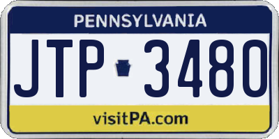 PA license plate JTP3480