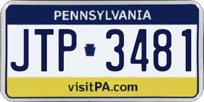 PA license plate JTP3481