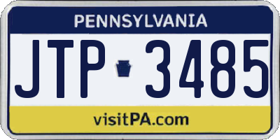 PA license plate JTP3485