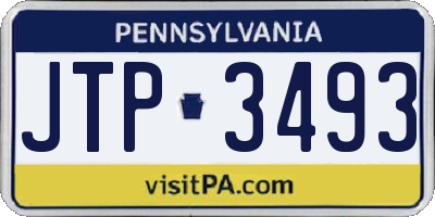 PA license plate JTP3493