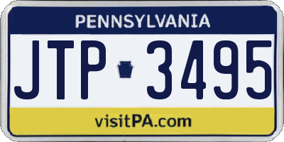 PA license plate JTP3495