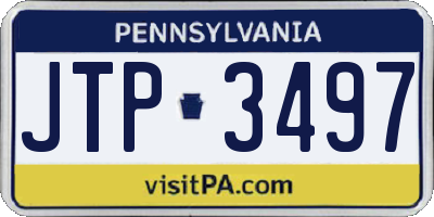 PA license plate JTP3497